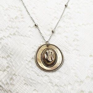 Rustic Cowgirl Hat Pendant Necklace